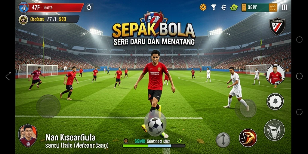 Tampilan gameplay <strong>47F</strong> yang memukau dengan aksi sepak bola yang seru.