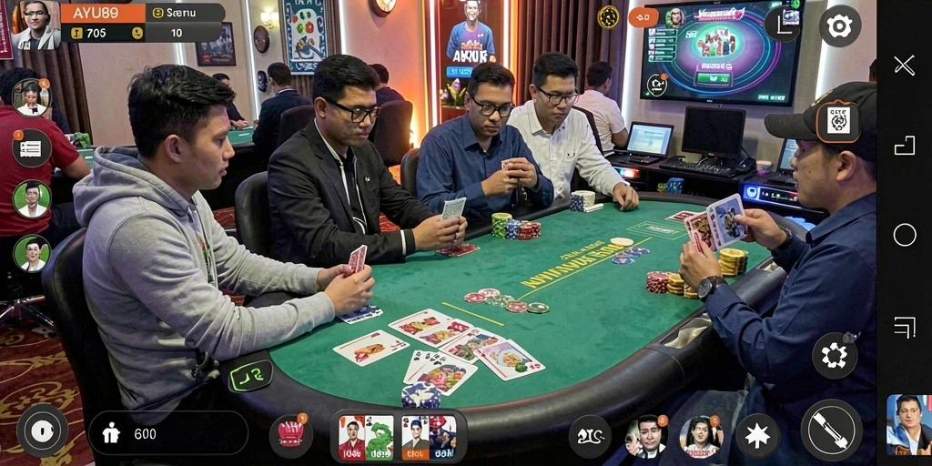 Tampilan gameplay Poker yang menarik dan seru di AYU89.