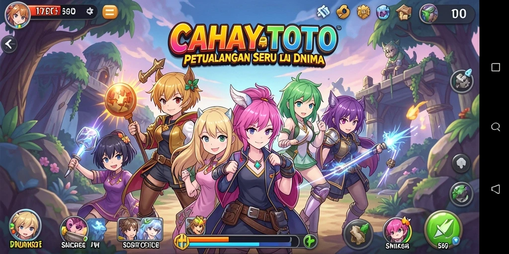 Tampilan gameplay CAHAYATOTO yang penuh aksi dan karakter menarik.