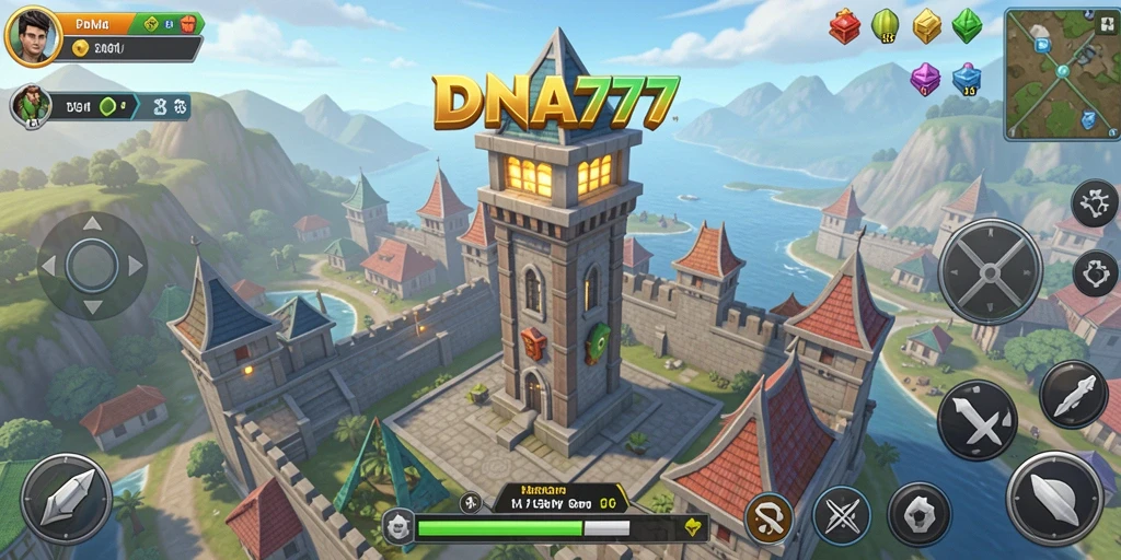 Tangkapan layar gameplay menunjukkan menara yang siap menghadang gelombang musuh.
