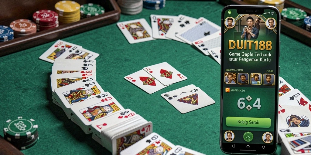 Screenshot gameplay DUIT188 dengan suasana permainan Gaple yang seru.