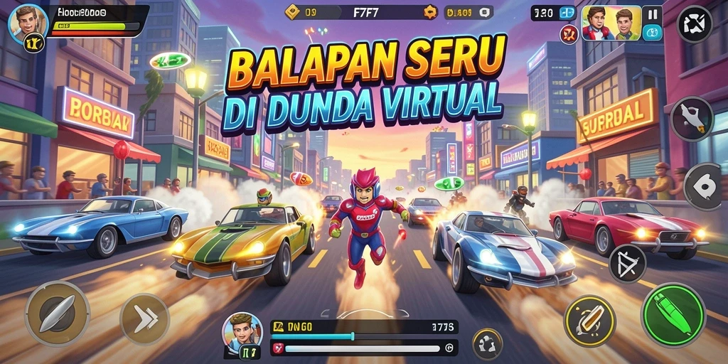 Screenshot gameplay F7F7 menampilkan balapan mendebarkan dengan grafik yang menakjubkan.