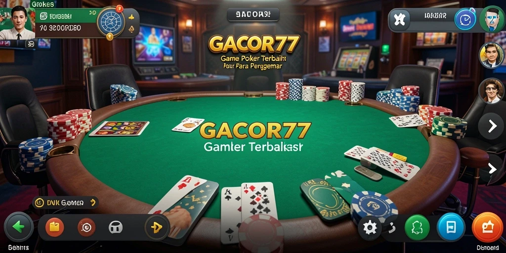 Tampilan menarik dari GACOR77 saat permainan poker berlangsung.