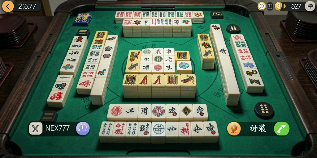 Gameplay intens dan menarik dari NEX777 saat bermain Mahjong.