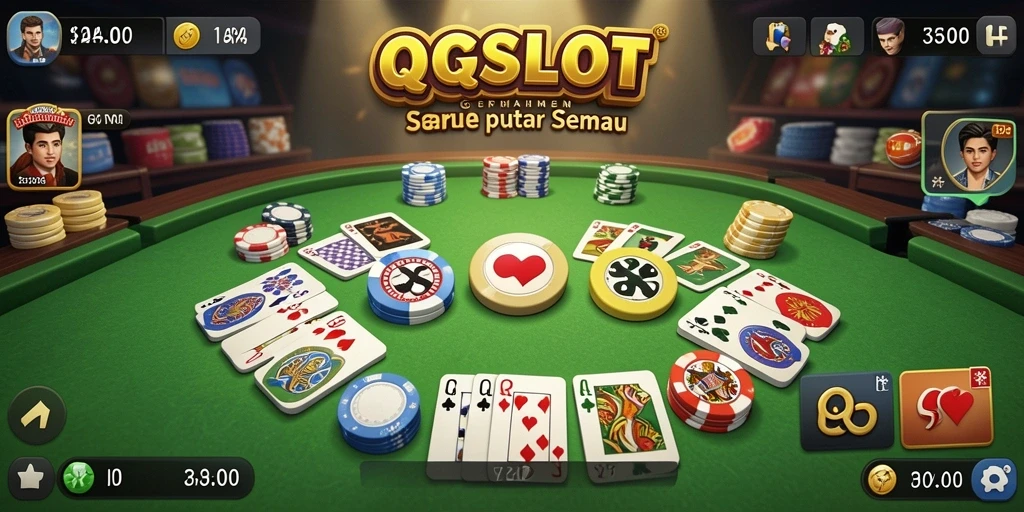 Tampilan gameplay QQSLOT yang menarik dan seru saat bermain Gaple.