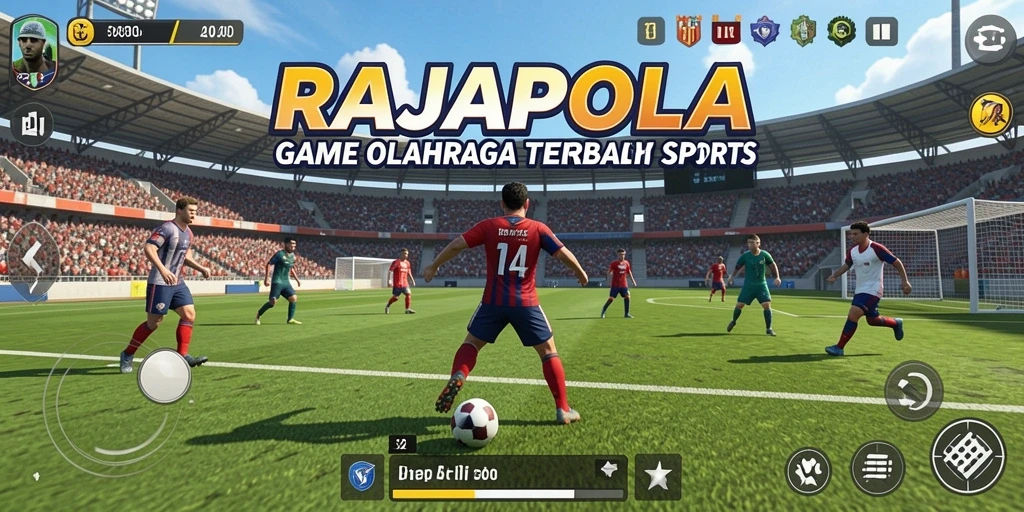Screenshot gameplay RAJAPOLA menampilkan aksi seru olahraga.