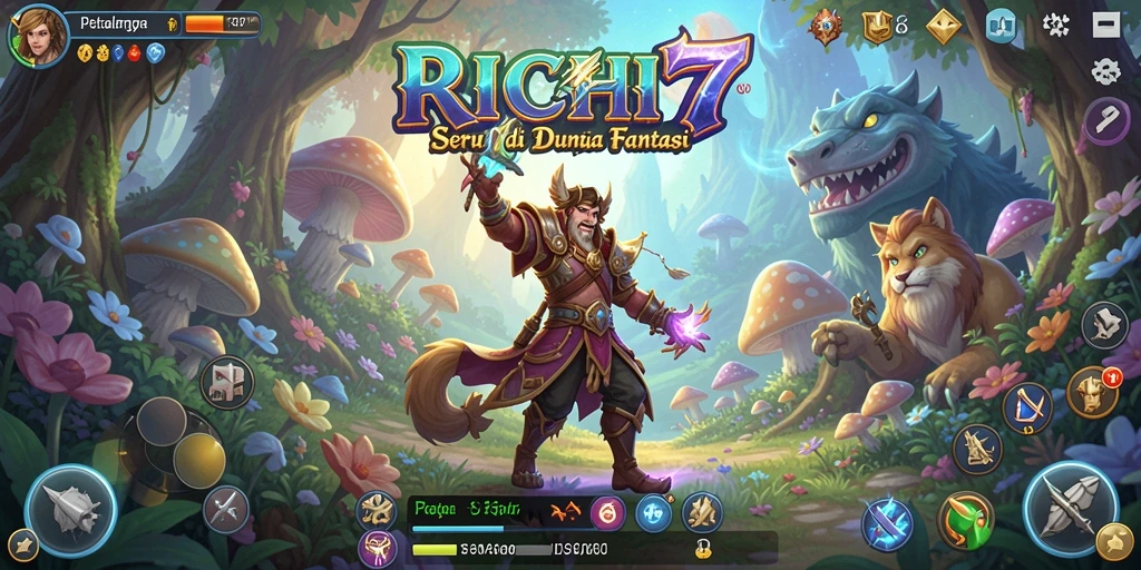 Screenshot gameplay RICH7 menampilkan petualangan yang penuh aksi.