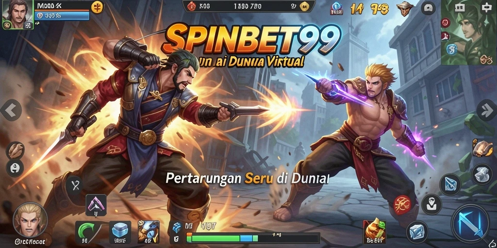 Tampilan aksi spektakuler dalam gameplay SPINBET99.