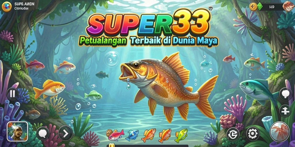 Tampilan gameplay SUPER33 yang menakjubkan saat menangkap ikan.